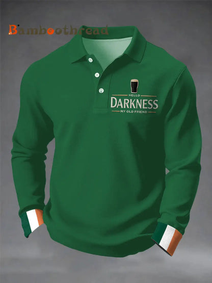 Men’s Hello Darkness My Old Friend long sleeve shirt Green / S