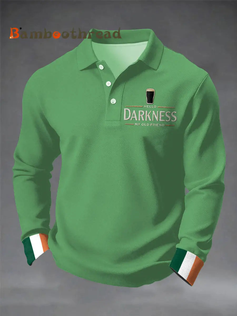 Men’s Hello Darkness My Old Friend long sleeve shirt Light Green / S