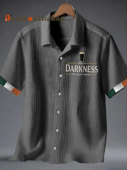Men’s Hello Darkness My Old Friend Waffle Shirt Gray / S