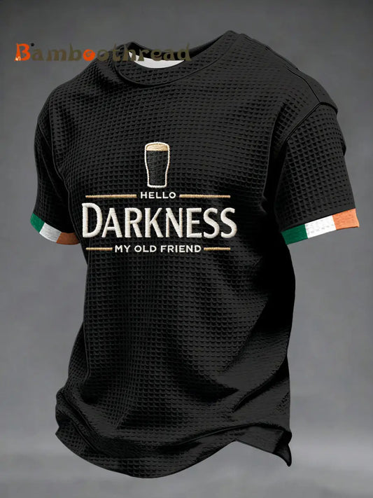 Men’s Hello Darkness My Old Friend Waffle Short Sleeves T-shirt Black / S