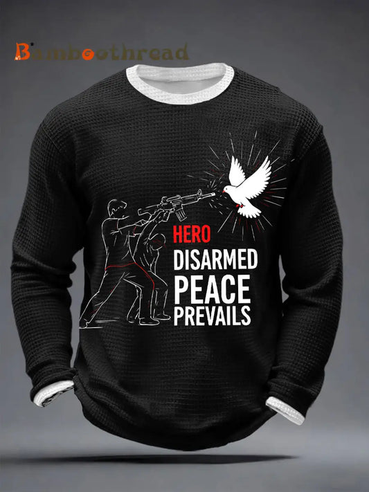 Men’s Hero Disarmed Peace Prevails Waffle T-Shirts Black / S