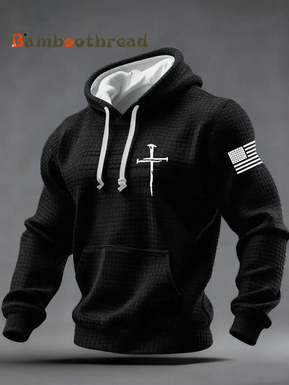 Men’s Jesus The Way The Truth The Life Cross Checkered Cotton Hoodie