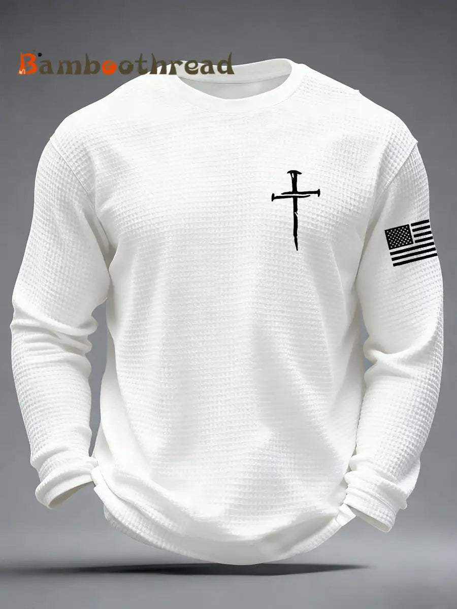 Men’s Jesus The Way The Truth The Life Cross Waffle Long Sleeve T-Shirt