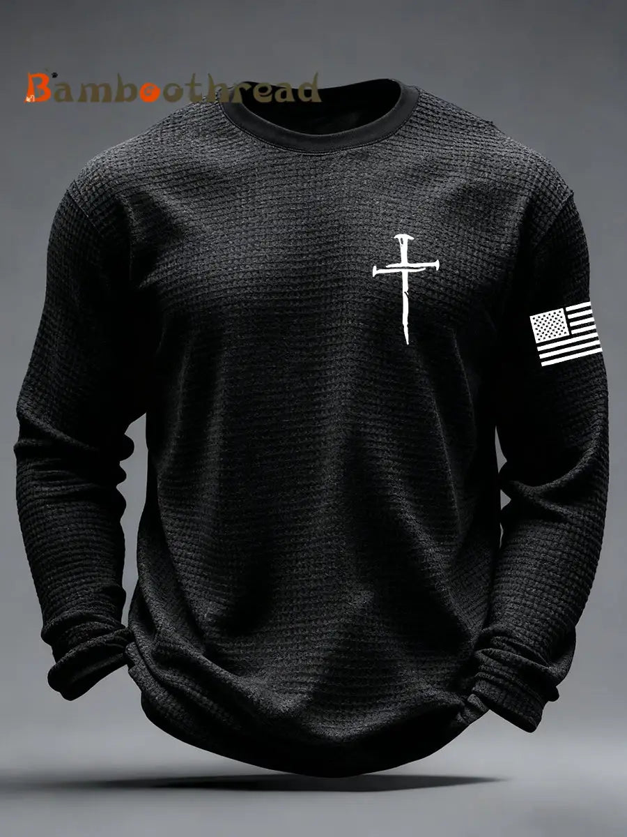Men’s Jesus The Way The Truth The Life Cross Waffle Long Sleeve T-Shirt