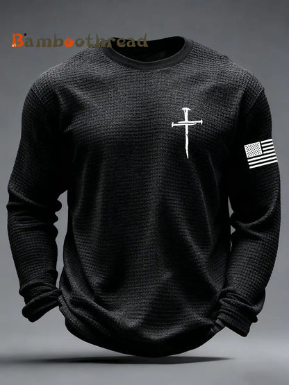 Men’s Jesus The Way The Truth The Life Cross Waffle Long Sleeve T-Shirt