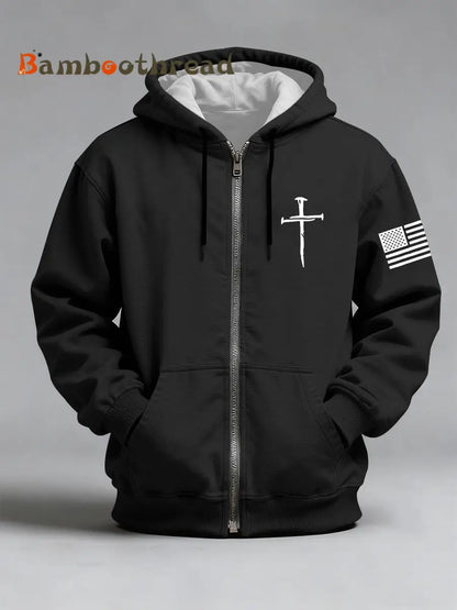 Men’s Jesus The Way The Truth The Life John 14:6 Christian Cross Print Zip-Up Hoodie