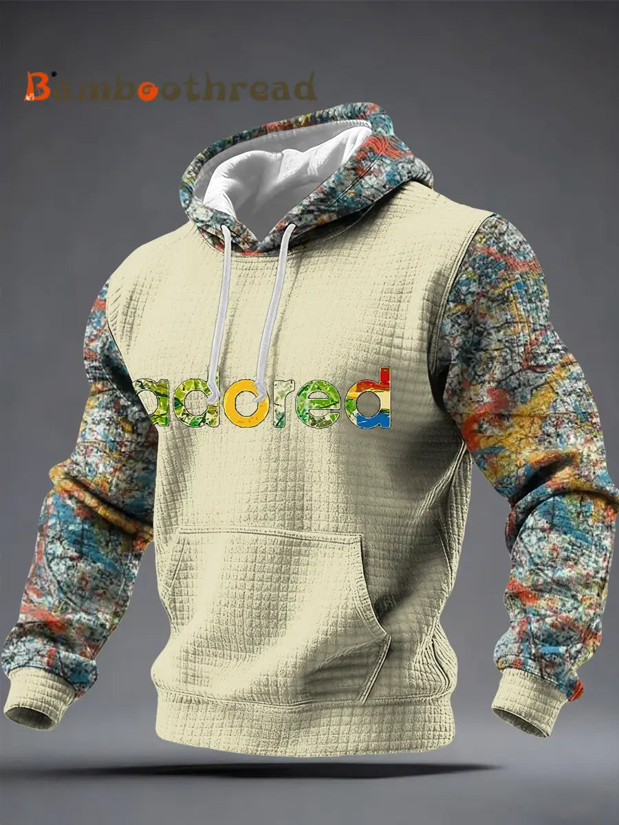 Men’s Lemon Roses Music Lover Printed Checkered Cotton Hoodie Creamy-White / S