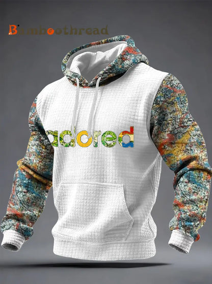 Men’s Lemon Roses Music Lover Printed Checkered Cotton Hoodie White / S