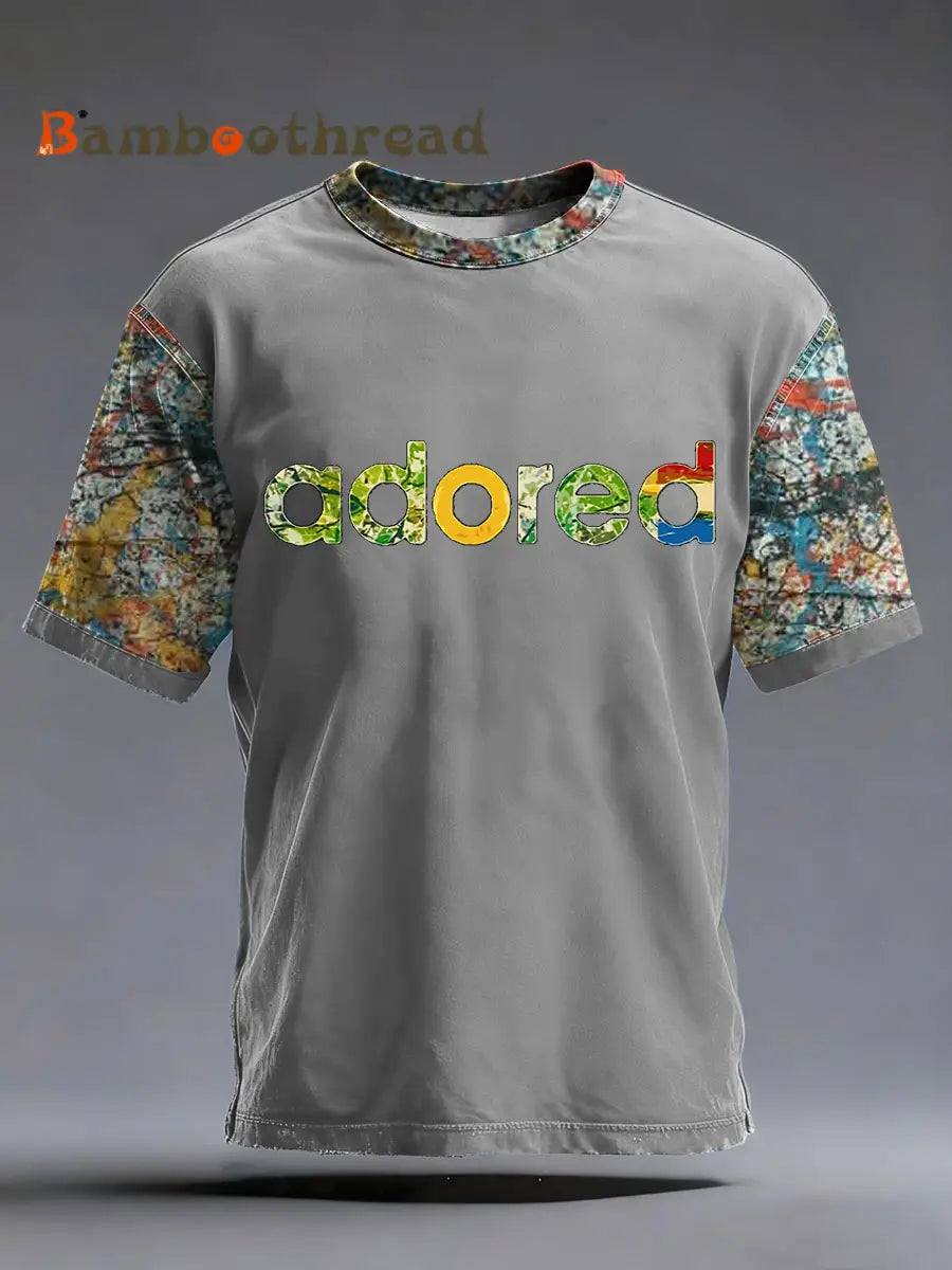 Men’s Lemon Roses Music Lover Printed short sleeves t-shirt Gray / S