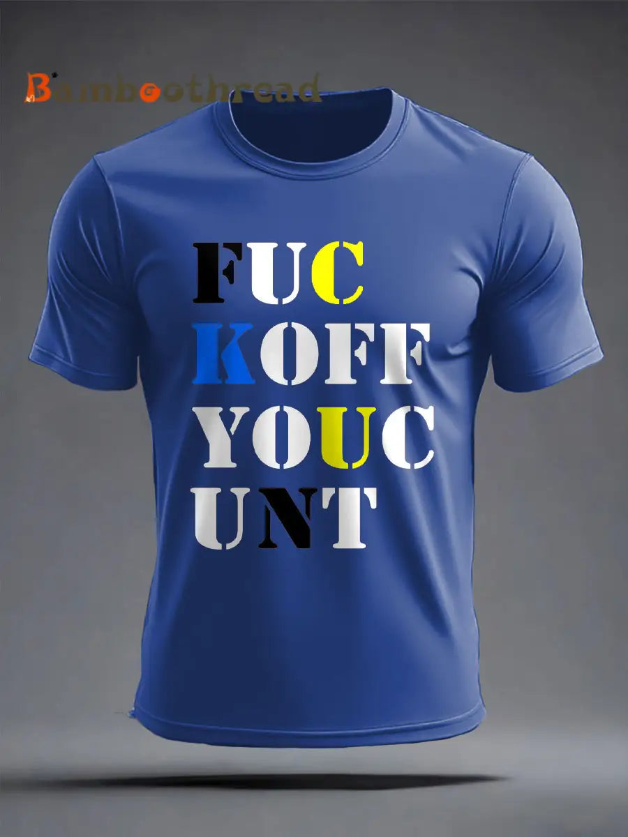 Men’s Lemon Roses Music Lover Printed T-shirt Royal Blue / S