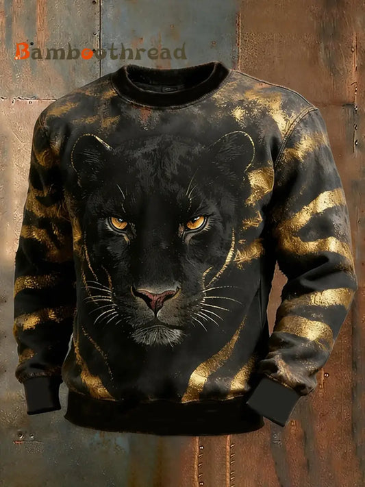 Men’s Leopard Crew Neck Sweatshirt As picture / S