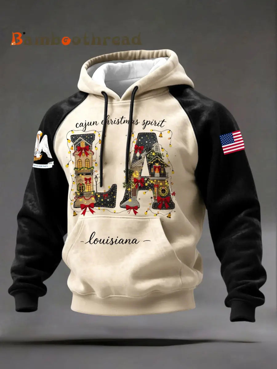 Men’s Louisiana Christmas Hoodies Black / S