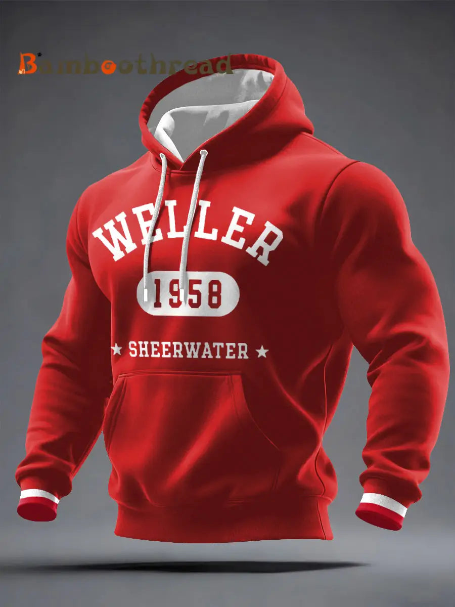 Men’s Modfather UK Music Mods Lover Printed Hoodie Red / S