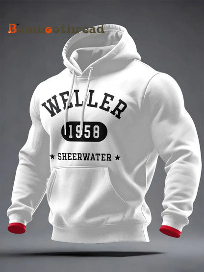 Men’s Modfather UK Music Mods Lover Printed Hoodie White / S