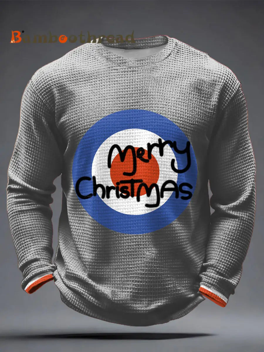 Men’s Modfather UK Music Mods Lover Printed Waffle Tops Light Gray / S