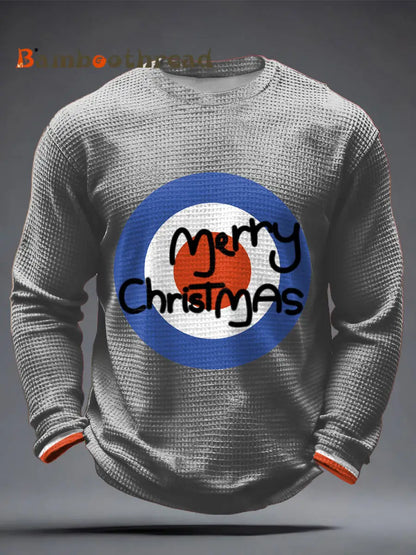 Men’s Modfather UK Music Mods Lover Printed Waffle Tops Light Gray / S