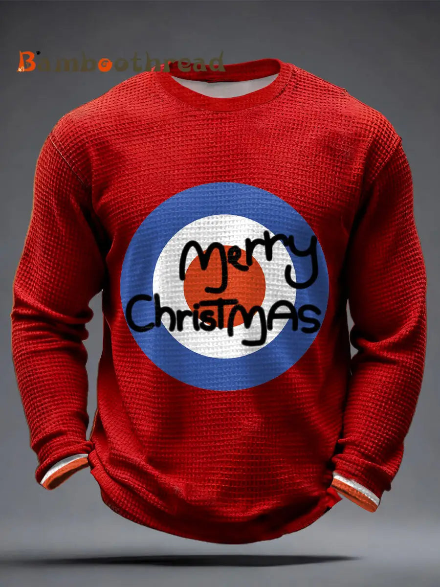 Men’s Modfather UK Music Mods Lover Printed Waffle Tops Red / S