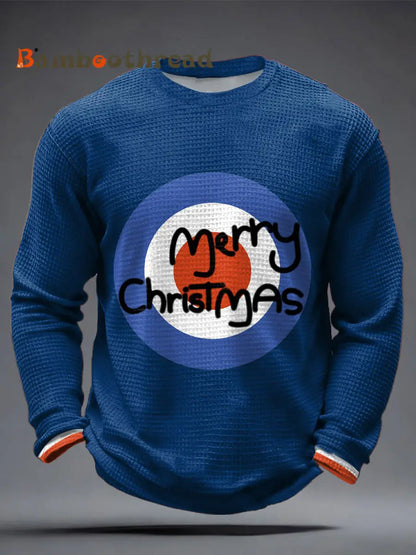 Men’s Modfather UK Music Mods Lover Printed Waffle Tops Royal Blue / S