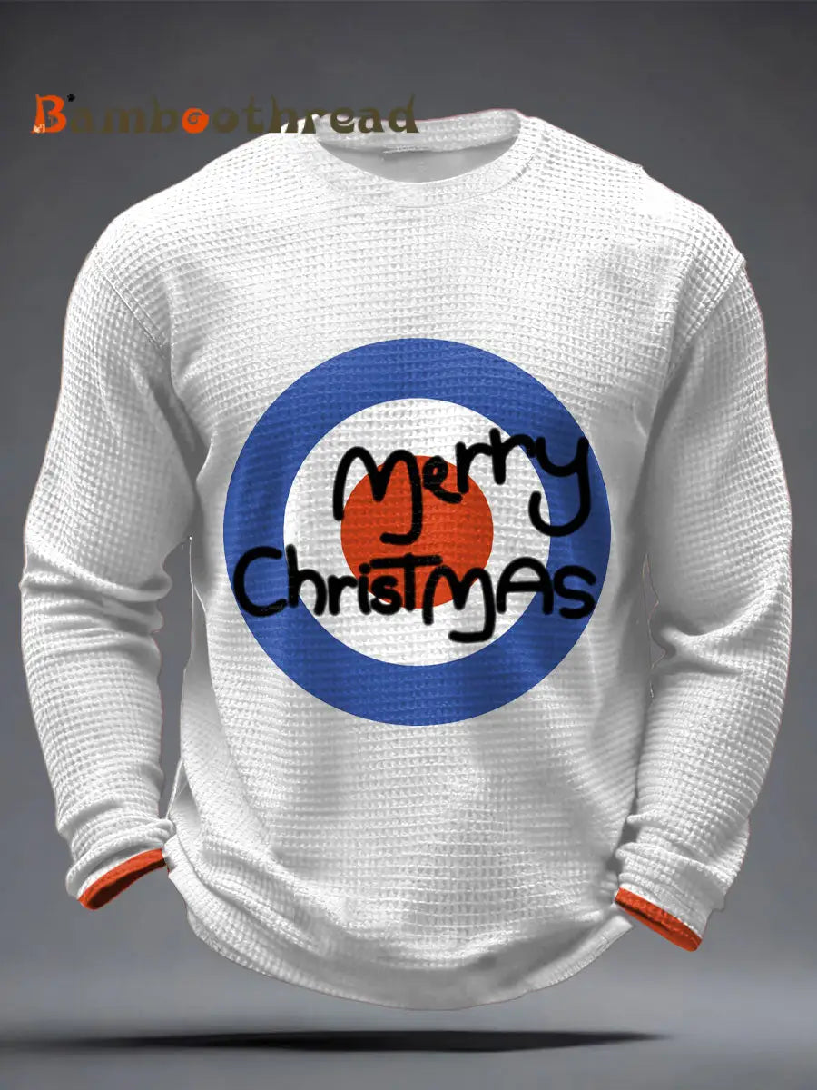 Men’s Modfather UK Music Mods Lover Printed Waffle Tops White / S