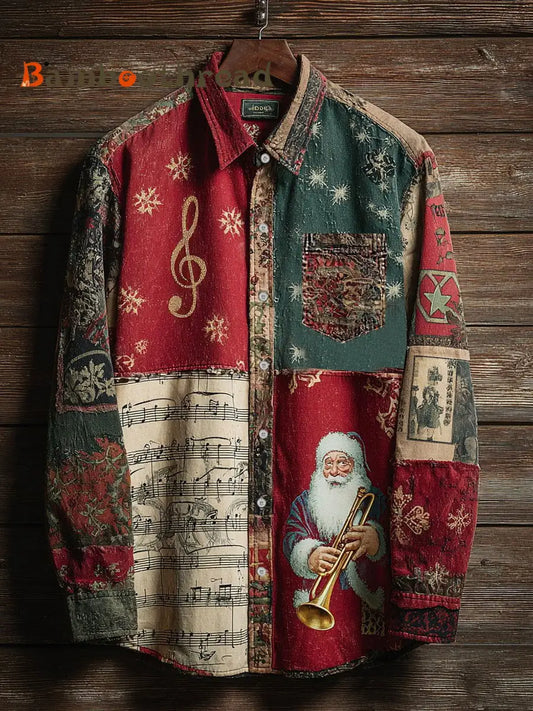 Men’s Music Santa Claus Vintage Shirts As picture / S