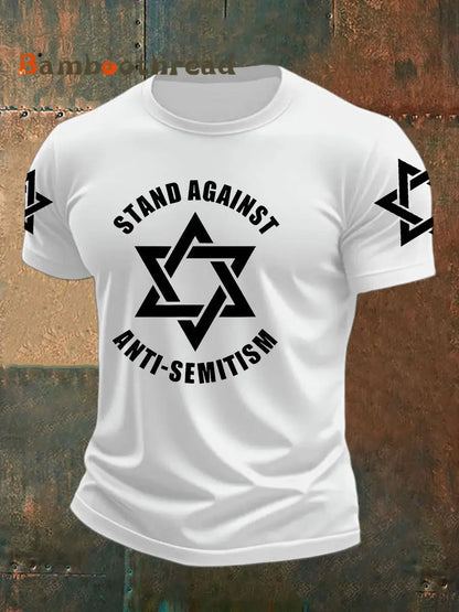 Men’s Oppose antisemitism imitation cotton short-sleeved T-shirt White / S
