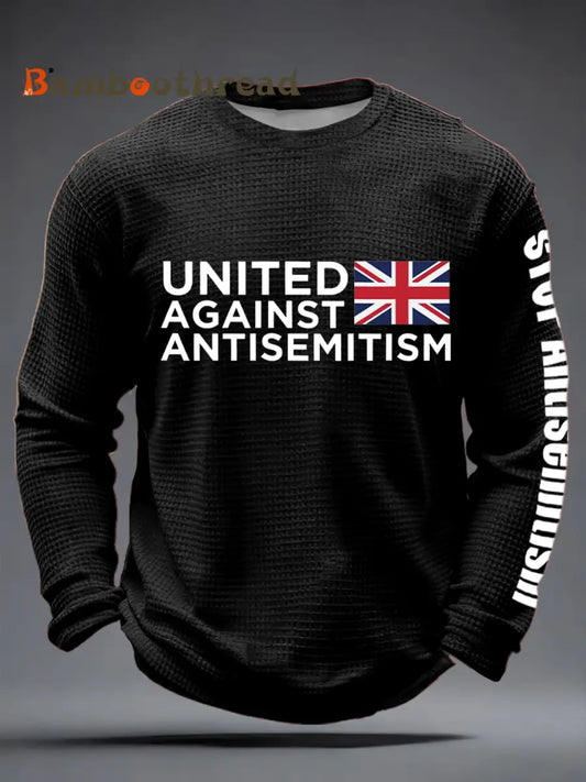 Men’s Oppose antisemitism Waffle Long Sleeve T-Shirt Black / S