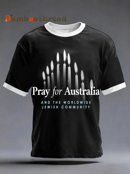 Men’s ’Pray For Australia and the worldwide Jewish community’ T-shirts Black / S