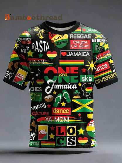 Men’s Reggae Music Inspired Print T-Shirt Black / S