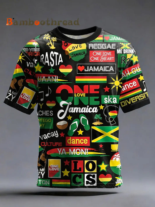 Men’s Reggae Music Inspired Print T-Shirt Black / S