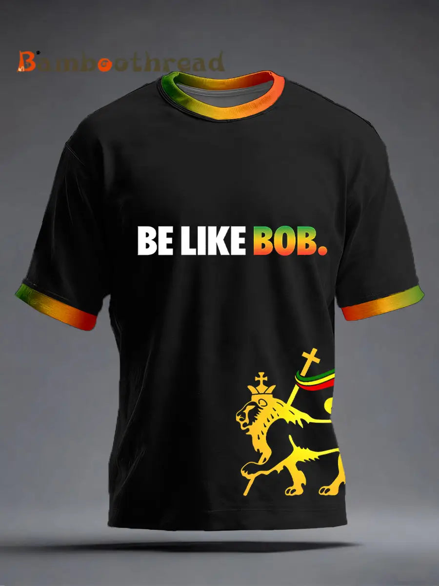 Men’s Reggae Music Inspired Print T-Shirt Black / S