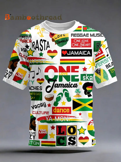 Men’s Reggae Music Inspired Print T-Shirt White / S