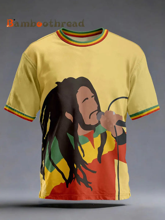 Men’s Reggae Music Inspired Print Vintage T-Shirt As picture / S