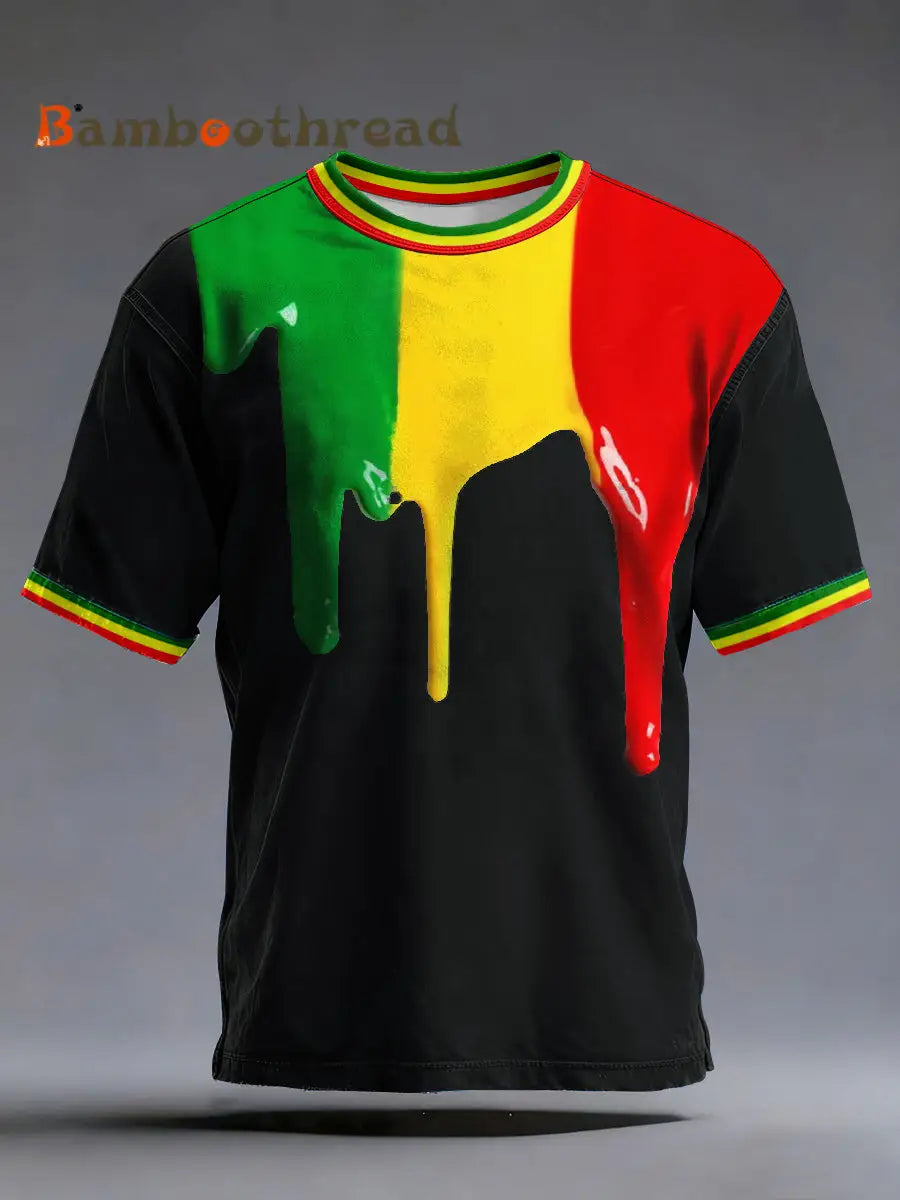 Men’s Reggae Music Inspired Print Vintage T-Shirt Black / S
