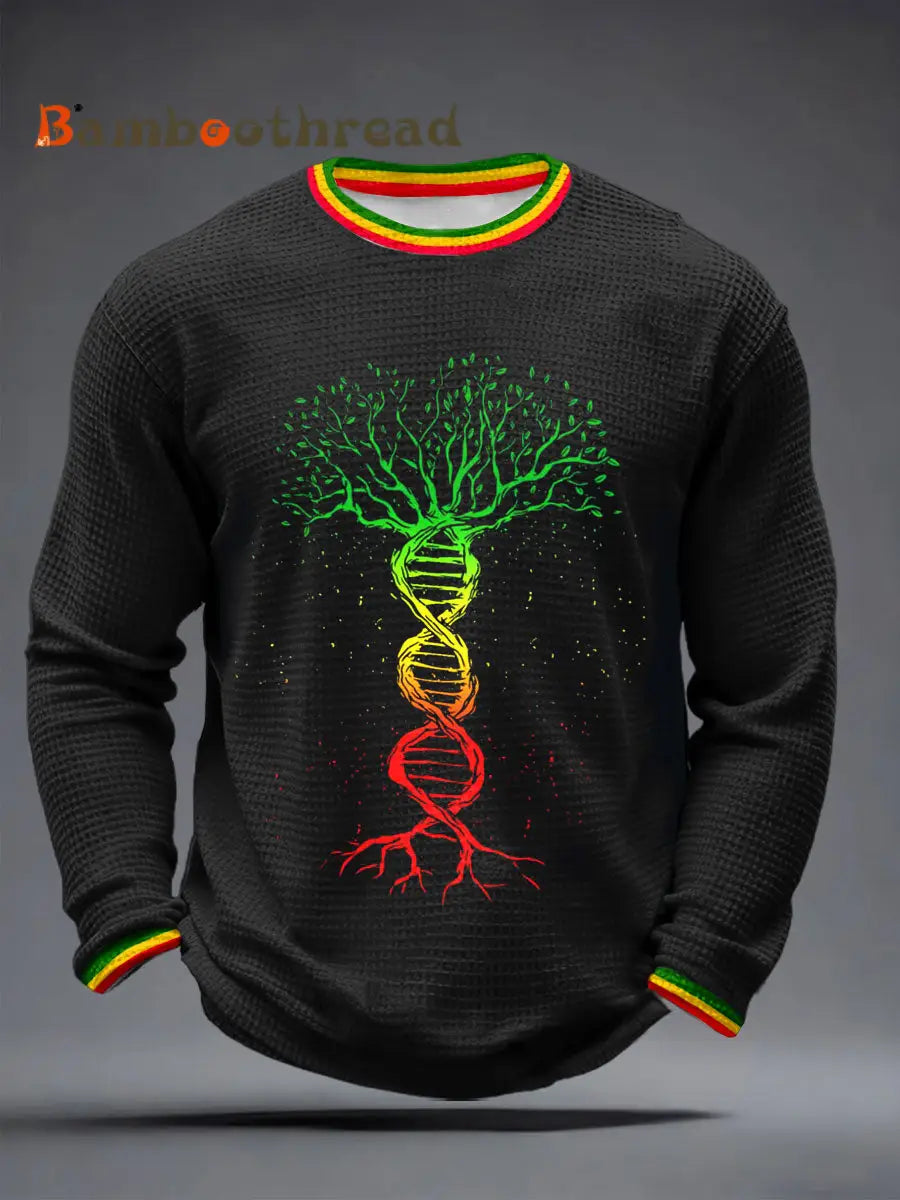 Men’s Reggae Waffle Long-Sleeve T-Shirt Black / S