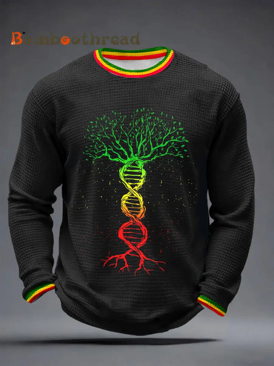 Men’s Reggae Waffle Long-Sleeve T-Shirt Black / S
