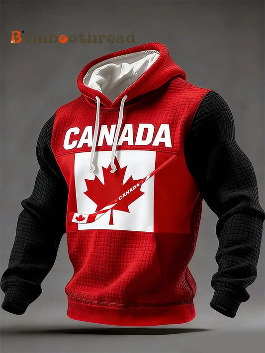 Men’s Retro Canadian Hockey Hoodie Red / S