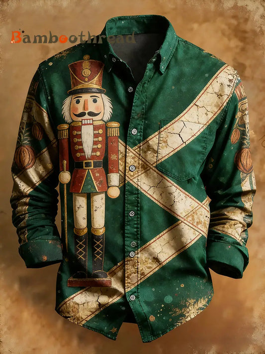 Men’s Retro Christmas Casual Comfort Long-Sleeved Shirt A / S