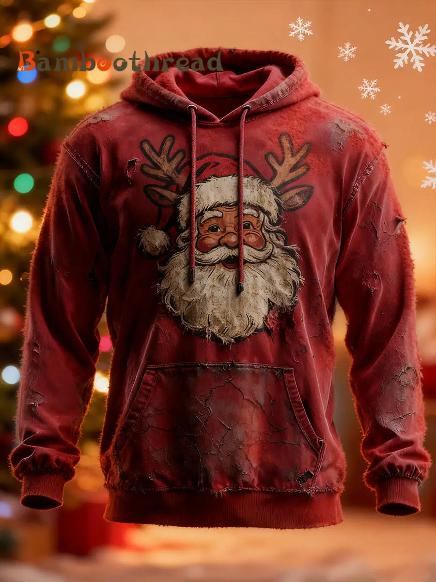 Men’s Retro Christmas Print Casual Hoodie A / S