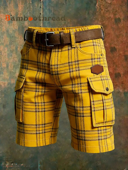 Men’s Retro Vacation Business Art Print Casual Shorts A / S