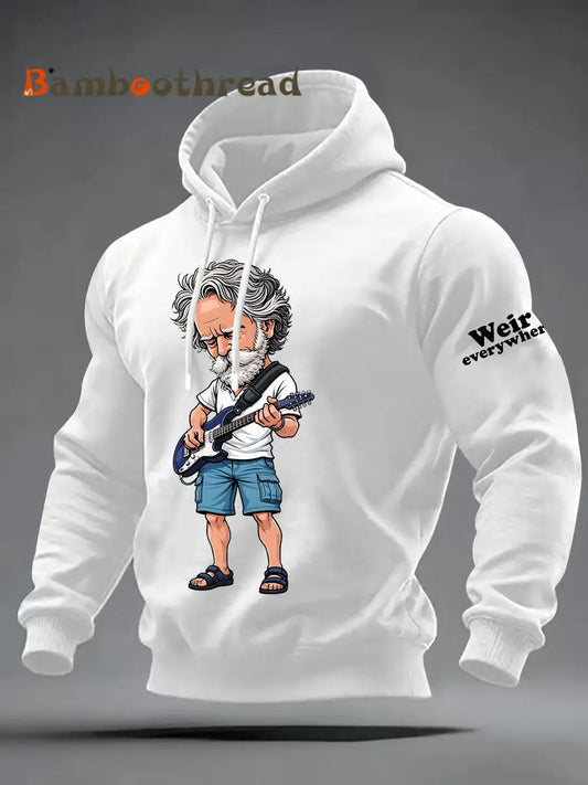 Men’s RIP Bob Weir Weir Everywhere Oversized Drop-Shoulder Hoodie White / S