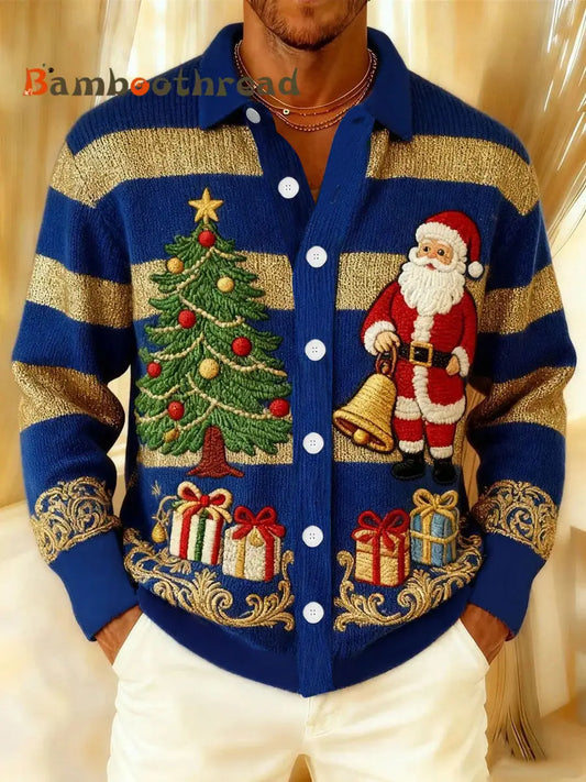 Men’s Santa Claus Button-Up Shirt As picture / S
