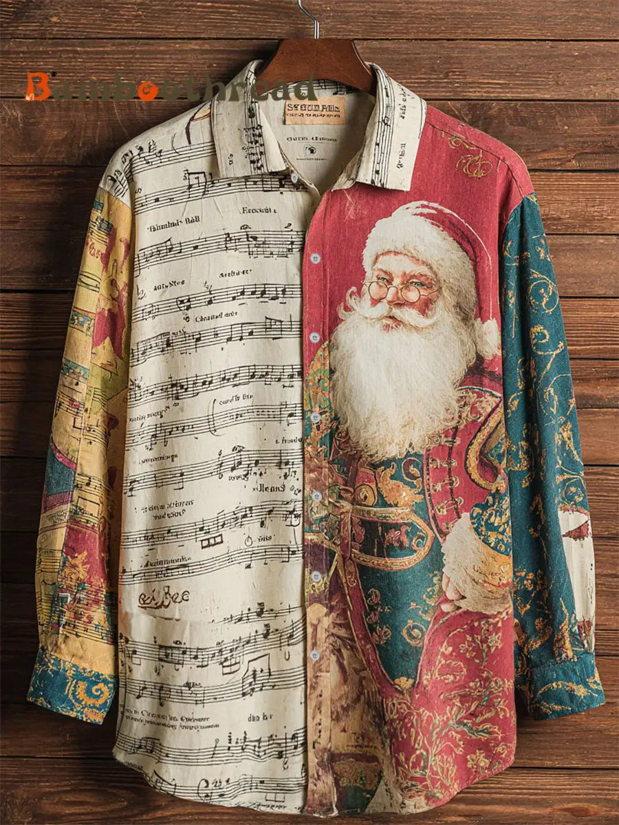 Men’s Santa Claus Music Vintage Shirts As picture / S