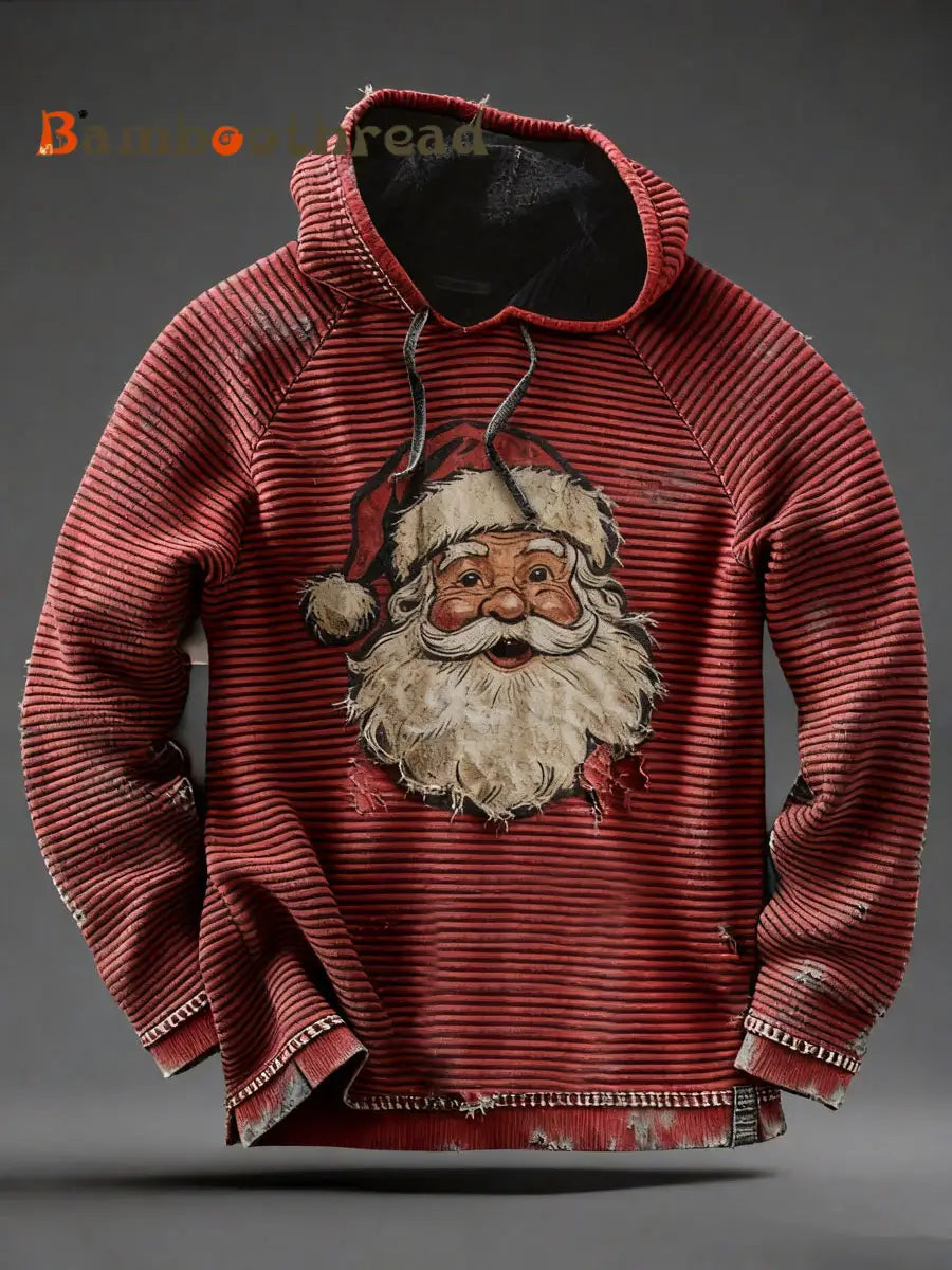 Men’s Santa Claus Print Casual Hoodie Red / S