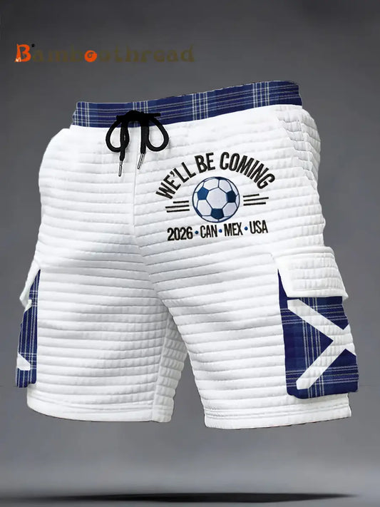 Men’s Scotland Football Lover Tartan Army Printed Shorts White / S