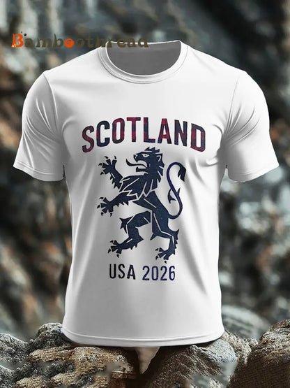 Men’s Scotland Football Lover Tartan Army Printed T-shirt White / S