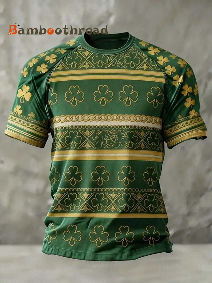 Men’s St. Patrick’s Day Shamrock Print T-shirt Green / S
