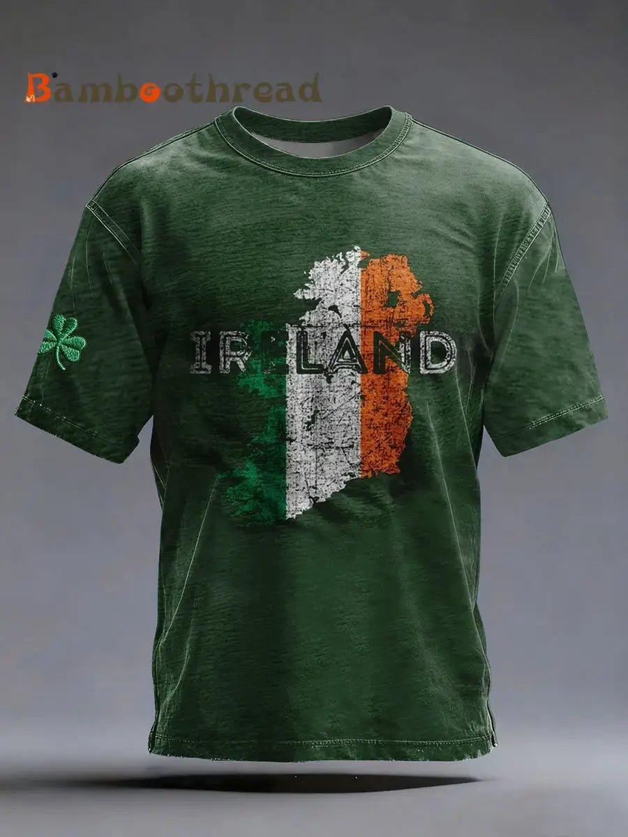 Men’s St. Patrick’s Day Shamrock Short Sleeve T-shirt Dark Green / S