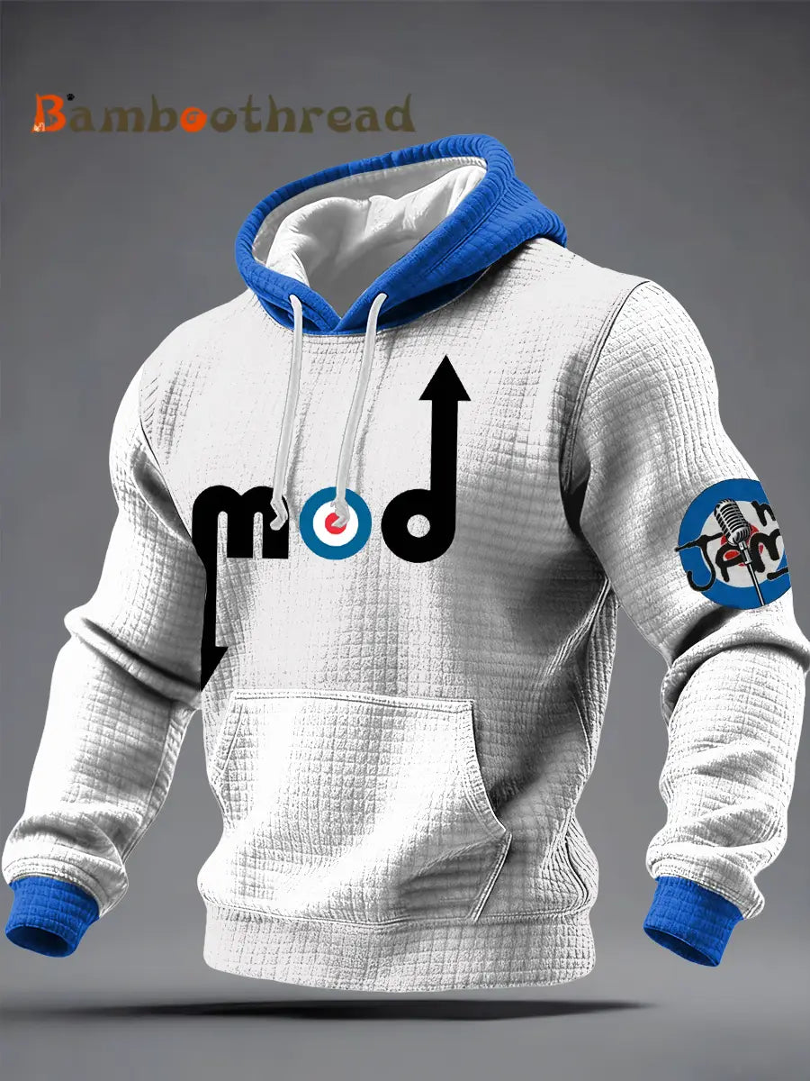 Men’s The Mod The Jam Checkered Cotton Hoodie White / S