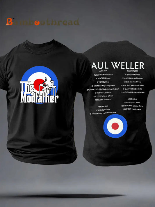 Men’s The Modfather Paul Weller imitation cotton short-sleeved T-shirt Black / S