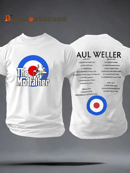 Men’s The Modfather Paul Weller imitation cotton short-sleeved T-shirt White / S